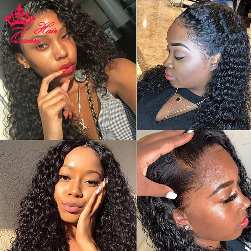 100% True HD Lace Deep Wave Wig 13x6 13x4 Lace Front Human Raw Hair Wigs Pre Plucked For Black Women Lace Wig Queen Hair Product
