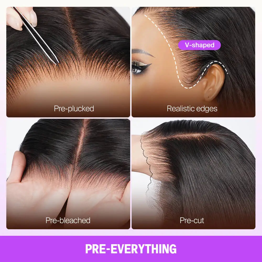 Megalook 13x6 Glueless Curly Wigs Human Hair Bye Bye Knots Pre Plucked Ear to Ear Lace Wig with Drawstring Wigs for Women