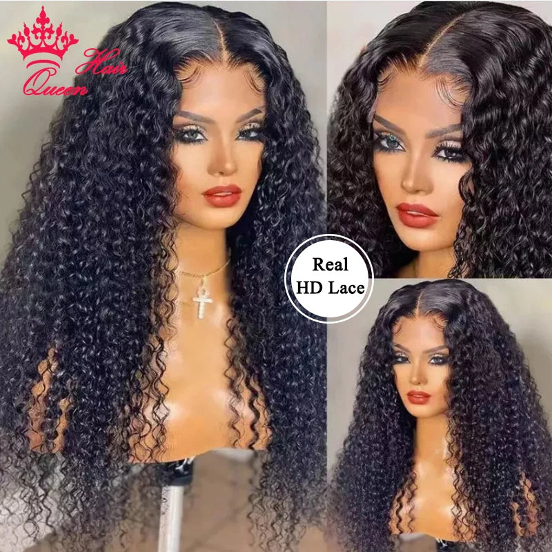 100% True HD Lace Deep Wave Wig 13x6 13x4 Lace Front Human Raw Hair Wigs Pre Plucked For Black Women Lace Wig Queen Hair Product