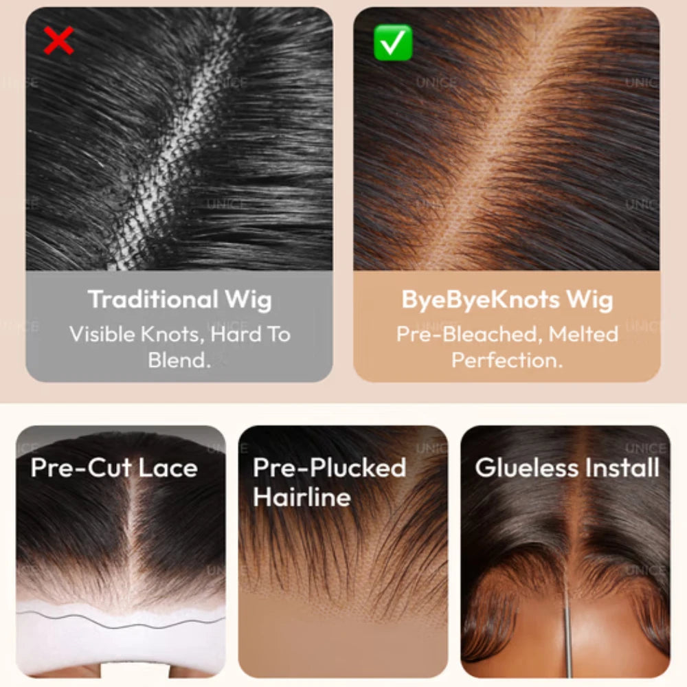 UNice Extra-Long 30Inch Pre Everything 13x4 Lace Frontal Wig With Drawstring Straight Human Hair Glueless Wig 150% Density