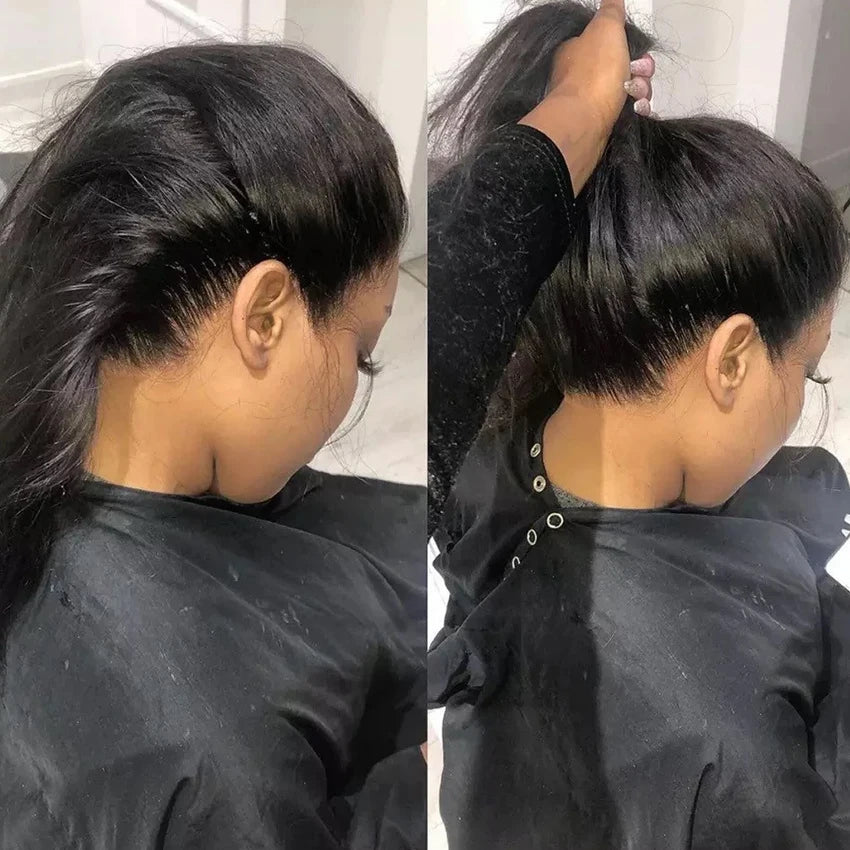 Full 360 Frontal Lace Wig Straight HD Transparent 13x4 Lace Front Wig Preplucked With Baby Hair Brazilian Remy Human Hair Lemoda