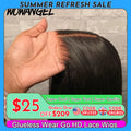 Wow Angel 5x5 Wear Go HD Lace Closure Glueless Wigs 28in Malaysian Straight Wig Pre Plucked Human Wigs Ready to Go Wig For Woman