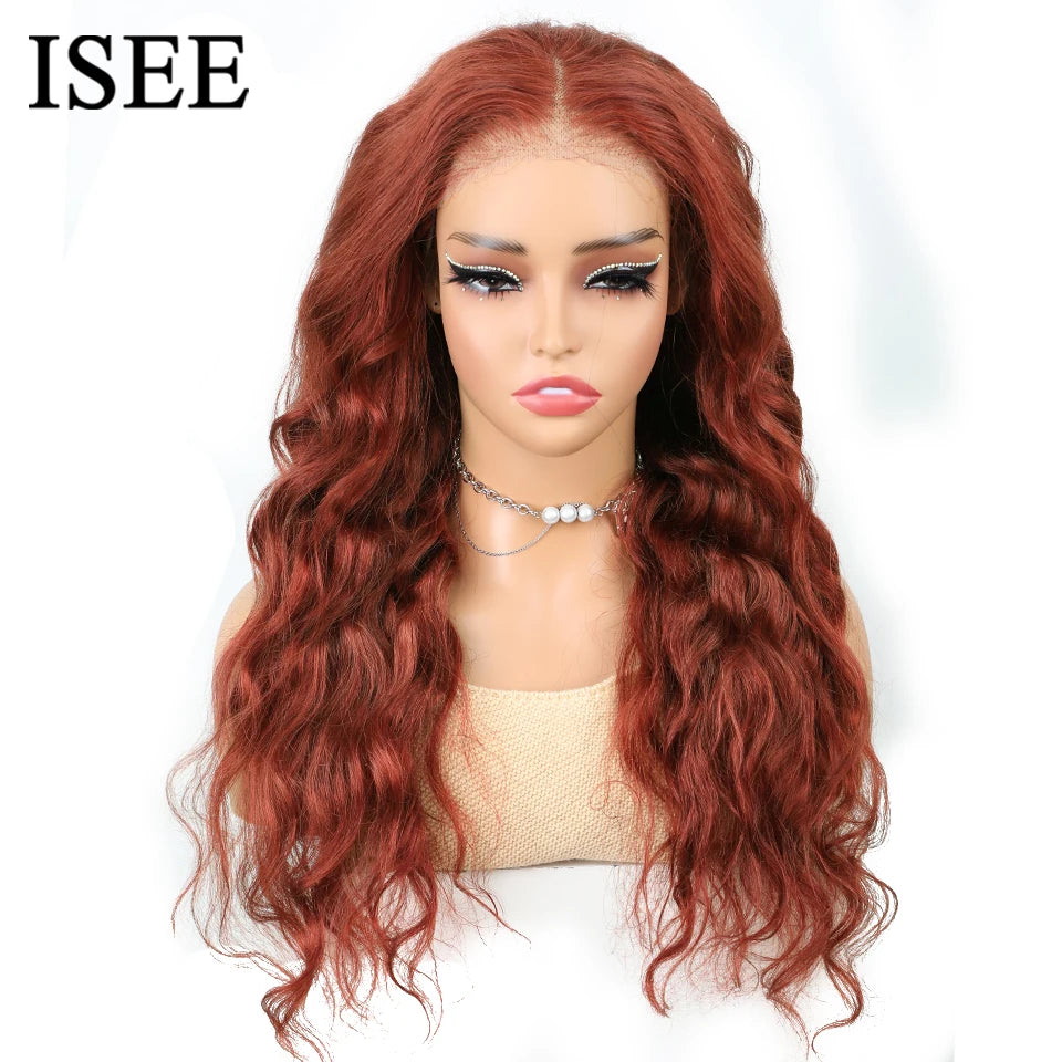 ISEE Water Wave Wear Go Pre Plucked Glueless Wigs Pre Bleached Lace Closure Wigs 6x4 Wear And Go Glueless Human Hair Wig Pre Cut
