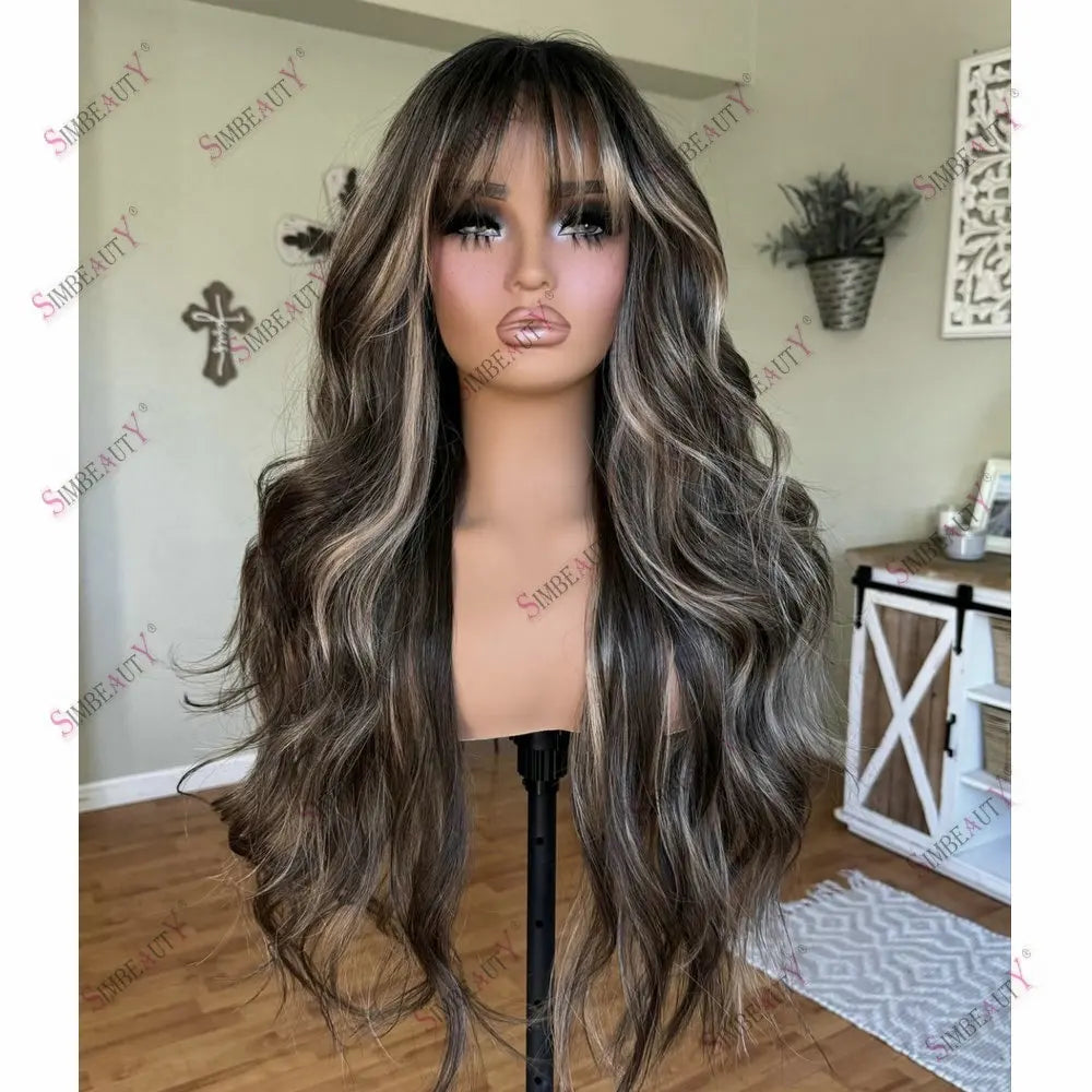 100%Brazilian Human Hair 13x6 360 Lace Front Wigs Glueless Loose Wave Hightlight Honey Blonde Full Lace Wig Human Hair for Women