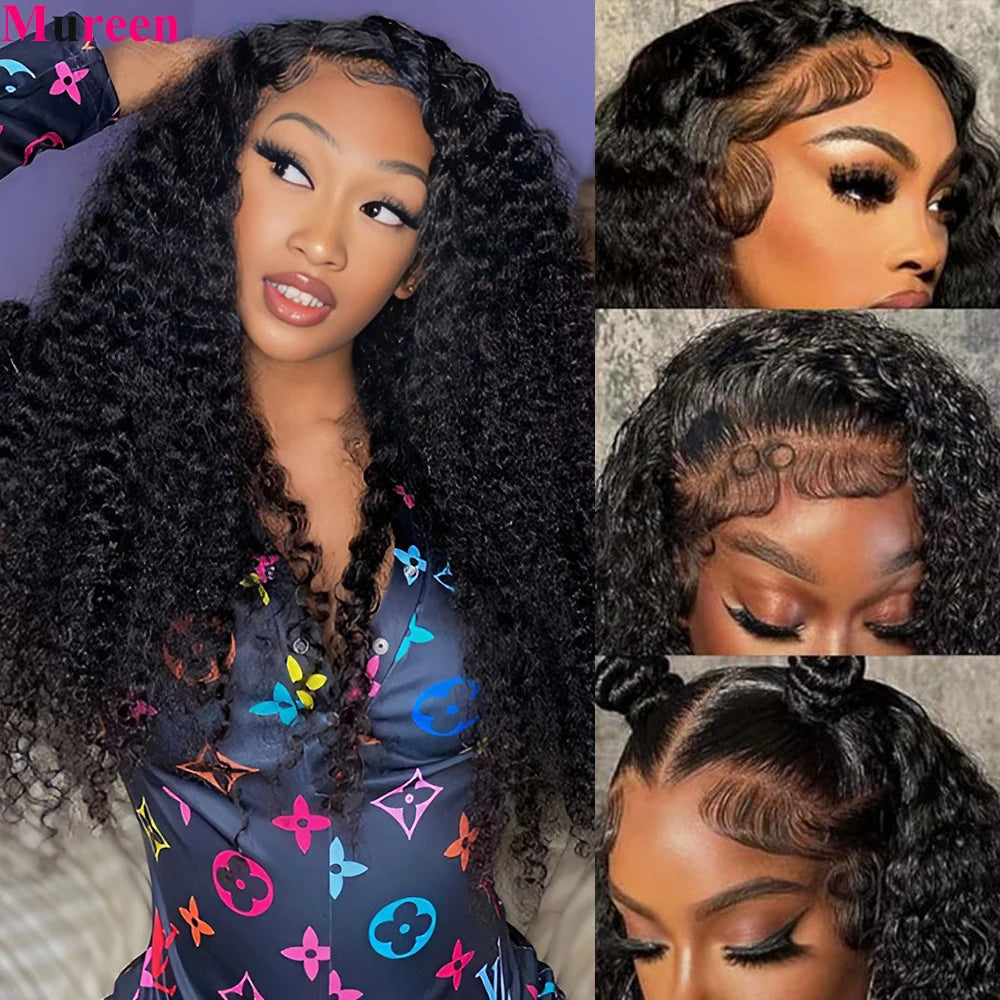 250% Density Deep Wave 13x6 Lace Front Wigs Human Hair Pre Plucked Water Wave Curly 13x4 Lace Frontal Wigs Human Hair for Women
