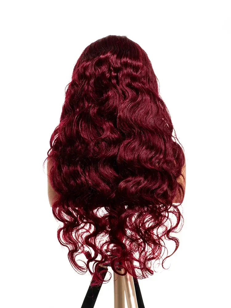 13x6 HD Lace Frontal Human Hair Wig Body wave wig  99J Burgundy 13x4 Lace Front Human Hair Wigs For Women