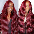 13x6 HD Lace Frontal Human Hair Wig Body wave wig  99J Burgundy 13x4 Lace Front Human Hair Wigs For Women