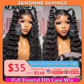 Wowangel 13x6 HD Lace Frontal Wig Loose Deep Wave Wigs Melt Skin 34inch HD Lace Front Human Hair Wig Brazilian Hair Pre Plucked