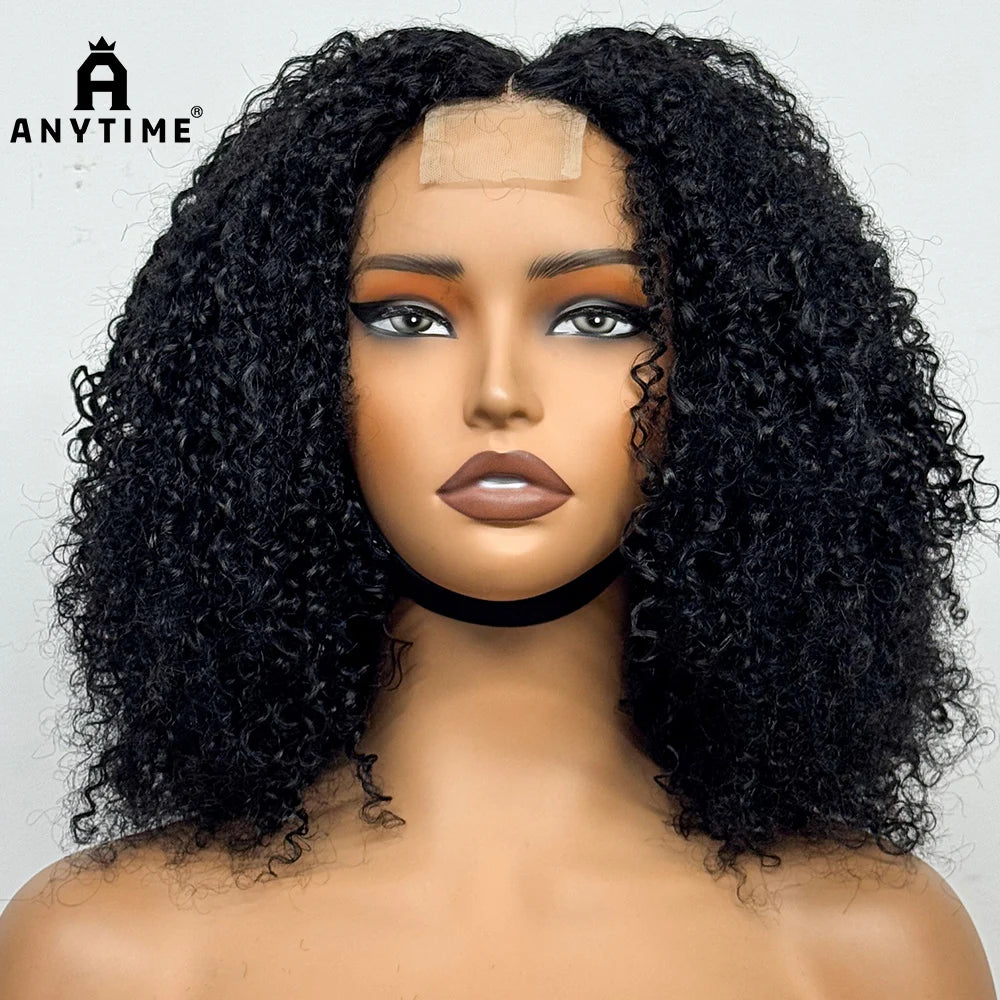 350% Density 2x6 Transparent Lace Closure Wig Afro Kinky Curly Human Hair Wigs Jerry Curly Human Hair Wig For Black Women
