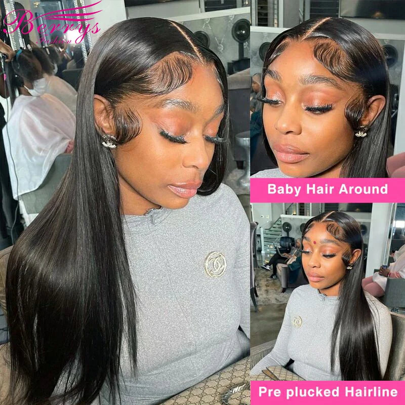 Berrys Straight 13x6 HD Lace Front Human Hair Wigs Pre Plucked 5x5 Lace Closure Wig And 13x4 Lace Frontal VietnameseWig 250%