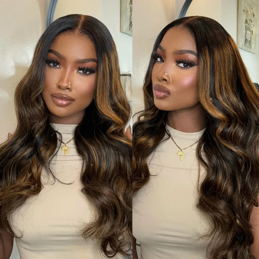 UNice 7x5 Bye Bye Slip™ Balayage Highlight Body Wave Wig Pre Cut Pre Bleached Glueless Human Hair Wig
