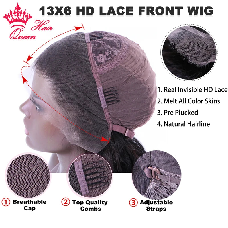 Queen Hair Body Wave True HD Lace 13x6 Lace Front Wig Brazilian Virgin Human Raw Hair For Woman Invisible Best Lace Frontal Wigs