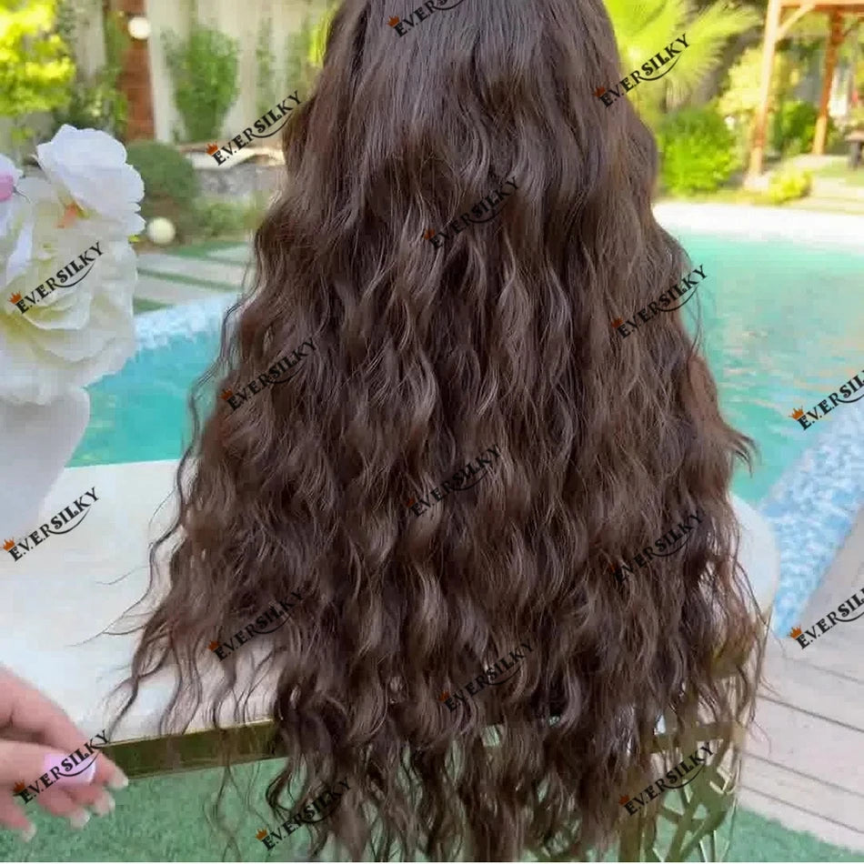 100% Human Hair 13x6 Lace Front Wig Dark Brown Loose Deep Wave Remy Peruvian Hair 5x5 Swiss Lace Closure Wig Natural Hairline