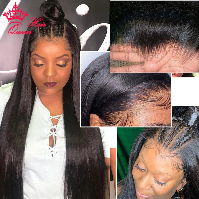 Invisible HD Lace Frontal Wig 13x4 Lace Front Wig Human Hair Bone Straight Transparent Lace Raw Human Hair Wigs Lace Closure Wig