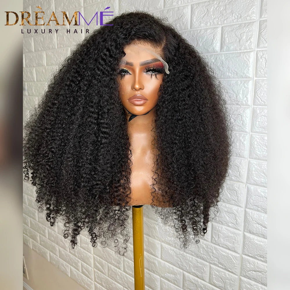 5*4.5 Silk Base 13X4 Lace Human Hair Wigs With Baby Hair Pre Plucked Afro Kinky Curly Brazilian Remy Hair Lace Closure Wig