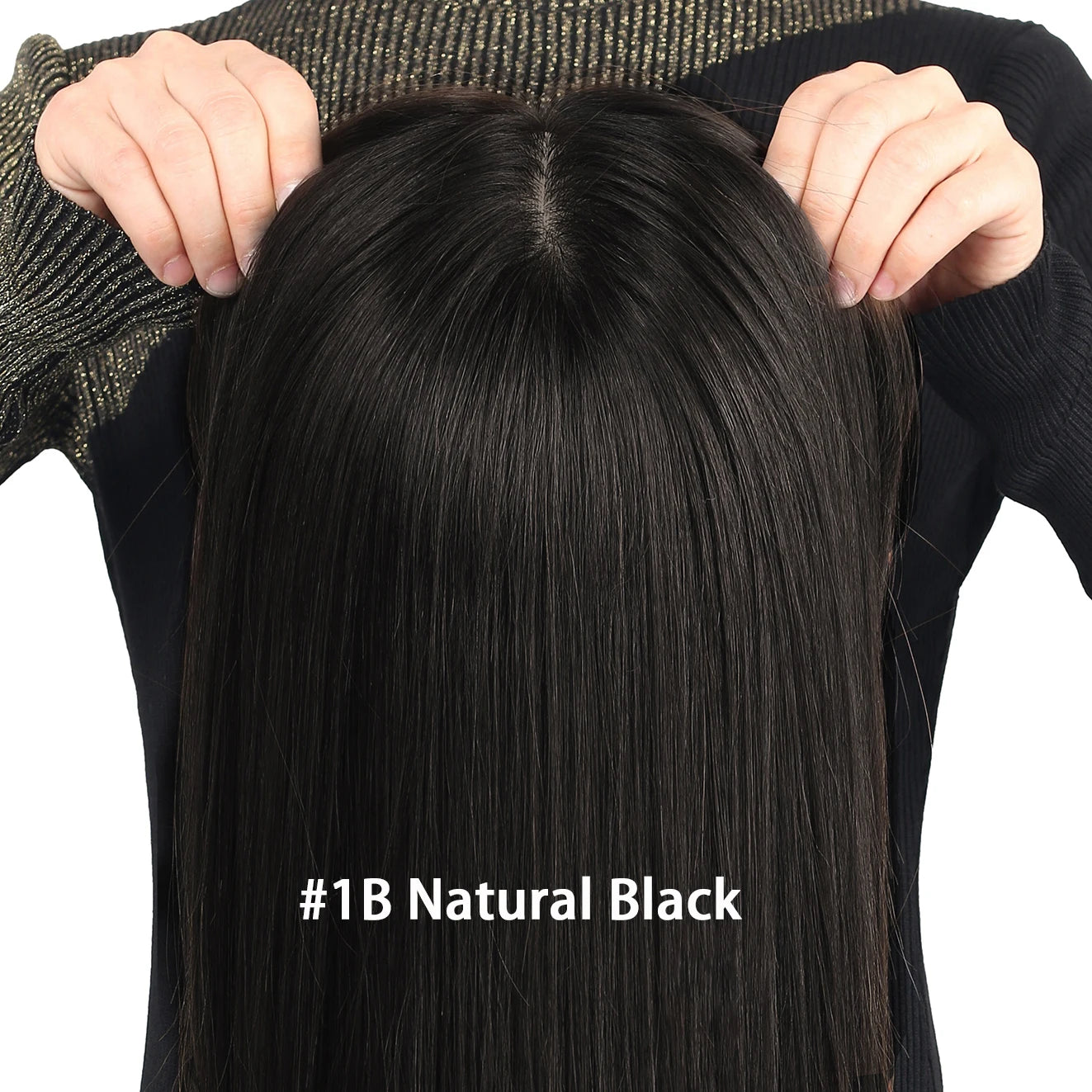 Silk Base Wigs Full Hand Tied Wig with PU Front 24" Real Virgin Layer European Human Hair Wig with Bangs Silk Base Wig for Women