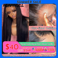 34inch Real HD Lace Front Wig Pre Plucked Straight Wigs 13x6 HD Transparent Lace Frontal Human Hair Wig Brazilian Hair For Woman