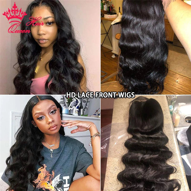 Real Invisible HD Lace Wigs Raw Human Hair FULL Frontal Wig Body Wave 13x6 13x4 5x5 6x6 7x7 Closure Pre Plucked Wigs Queen Hair