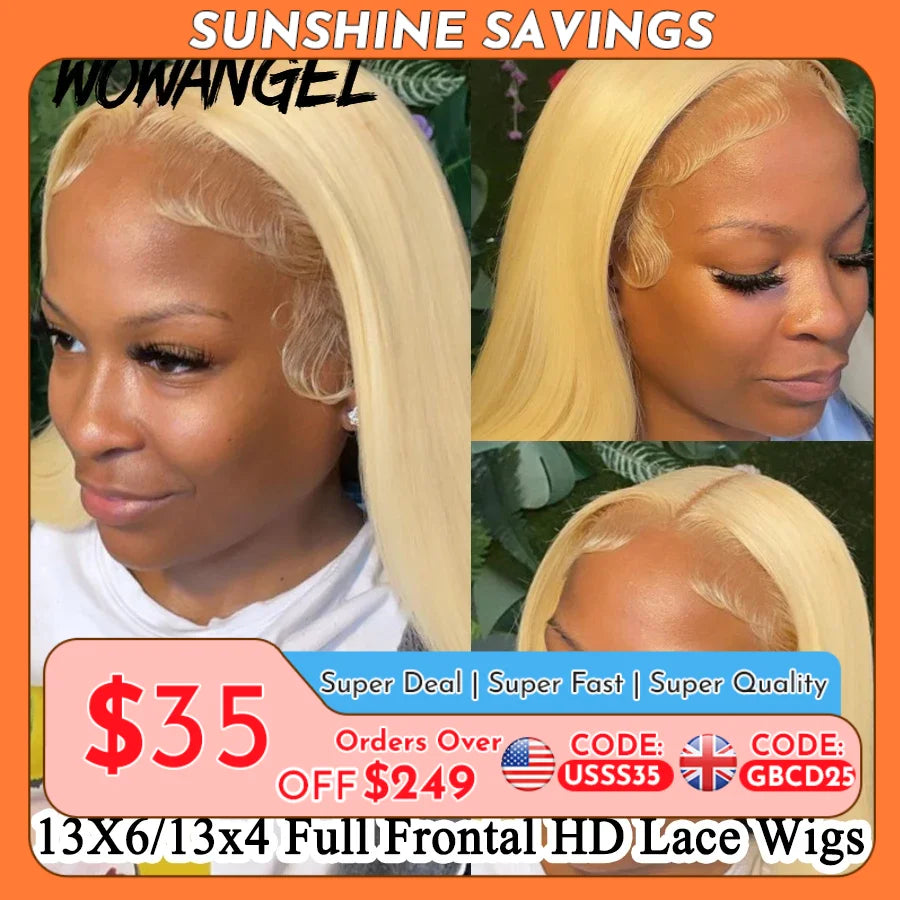 Wow Angel 613 HD Lace Frontal Wig 13X6 Full Lace Front Straight Wig Human Hair Wig Pre Plucked Natural Scalp For Woman Glueless