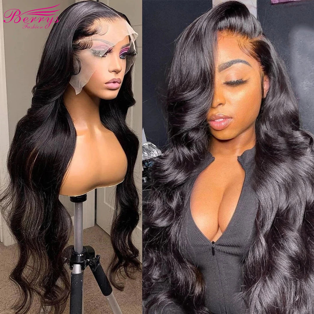 Berrys Fashion Hair 13x6 HD Lace Front Human Hair Wigs Pre Plucked Body Wave 5x5 Lace Closure Wig 13x4 Lace Frontal Wig 250%