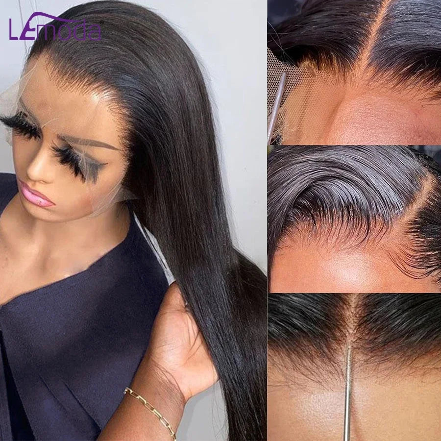 SKINLIKE Real HD Lace 13x6 Frontal Wig Straight Virgin Human Hair Invisible 0.1mm Ultra-thin HD Lace Pre Plucked 180 Density 12A