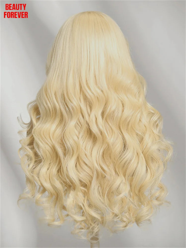 Beautyforever #613 Blonde Transparent Full Lace Wigs 100% Brazilian Body Wave Human Hair Wig Breathable Cap 180% Density