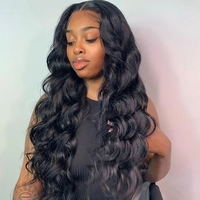 ISEE Glueless Wigs Wear And Go Ocean Wave Wig 7X5 HD Body Wave Lace Front Wig Pre Cut PrePlucked Wavy Lace Closure Wigs
