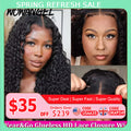7x7 6x6 5x5 Glueless HD Lace Closure Wig Water Wave Wig Melt Skin Pre Plucked Curly Human Hair Wigs Ready to Wear Wigs For Woman