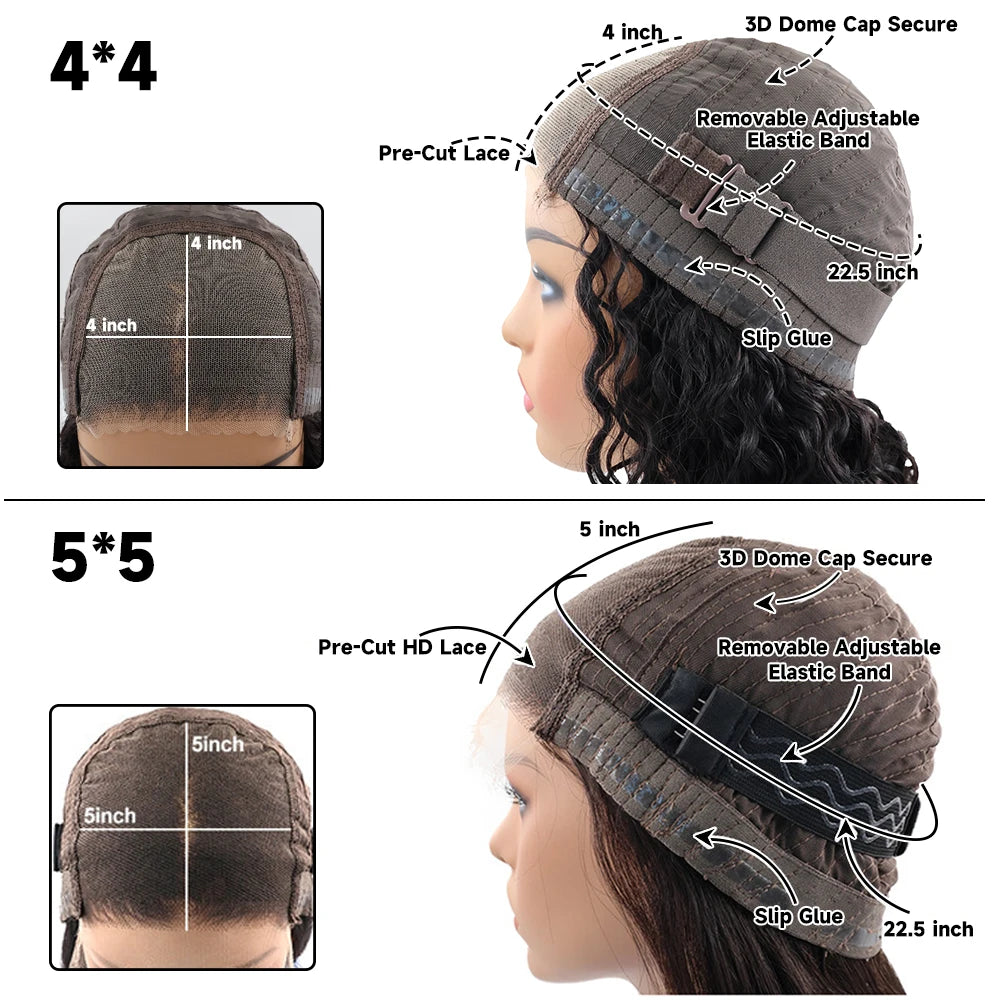 Mongolian Afro Curly Glueless 5x5 Lace Closure Human Hair Wig 360 Full Lace Wig With 4c Edges Higher Density Remy Human Hair 250