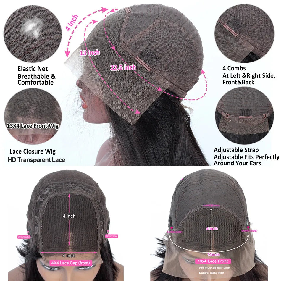 Alipearl Hair 13x4 Lace Front Wig Human Hair Free Part Kinky Curly Human Hair Wigs Pre-Plucked For Women Brazilian Wig