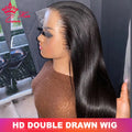 Queen Hair Bone Straight Real HD Lace Double Drawn FULL END Vietnamese Raw Hair Straight Pre Plucked Frontal Closure Wig