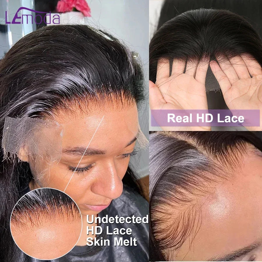 SKINLIKE Real HD Lace 13x6 Frontal Wig Straight Virgin Human Hair Invisible 0.1mm Ultra-thin HD Lace Pre Plucked 180 Density 12A
