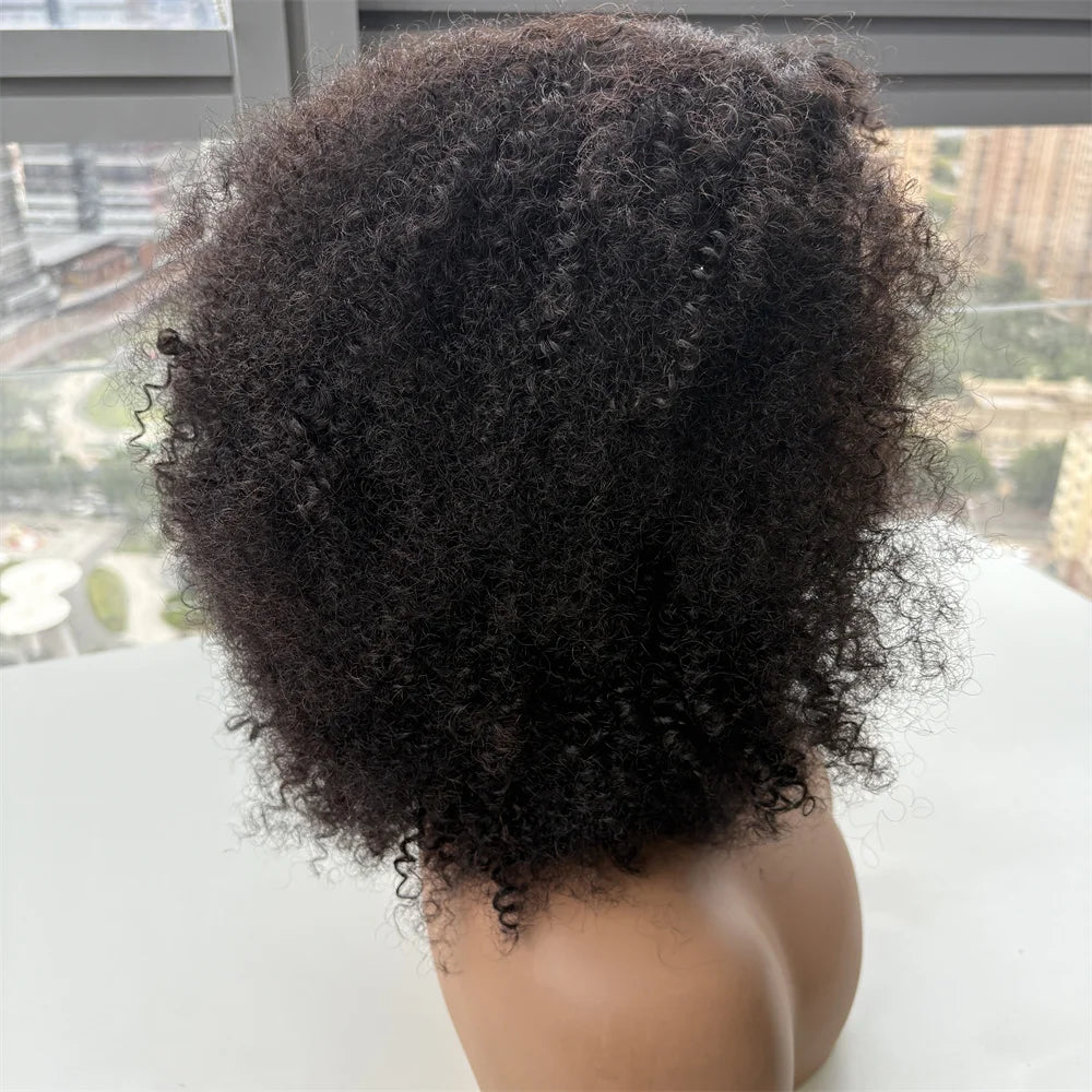 Millionaire Queen Glueless Wig Human Hair Afro Kinky Curly 5x5 Closure Lace Wig Human Hair For Brazilian Women Wear And Go 400%