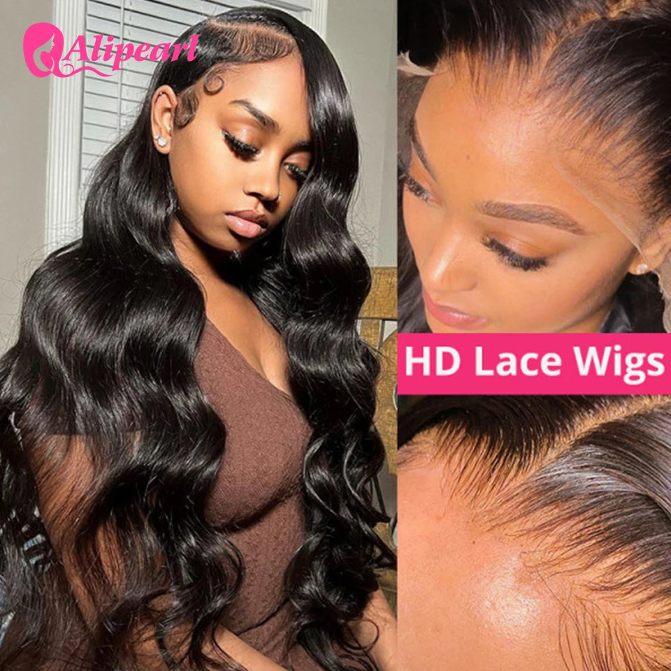 Ali Pearl Hair 4x4 HD Closure Wig For Women Body Wave Human Hair Wigs Pre Pluck Hairline