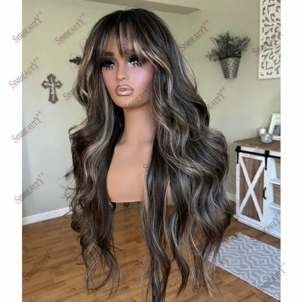 100%Brazilian Human Hair 13x6 360 Lace Front Wigs Glueless Loose Wave Hightlight Honey Blonde Full Lace Wig Human Hair for Women