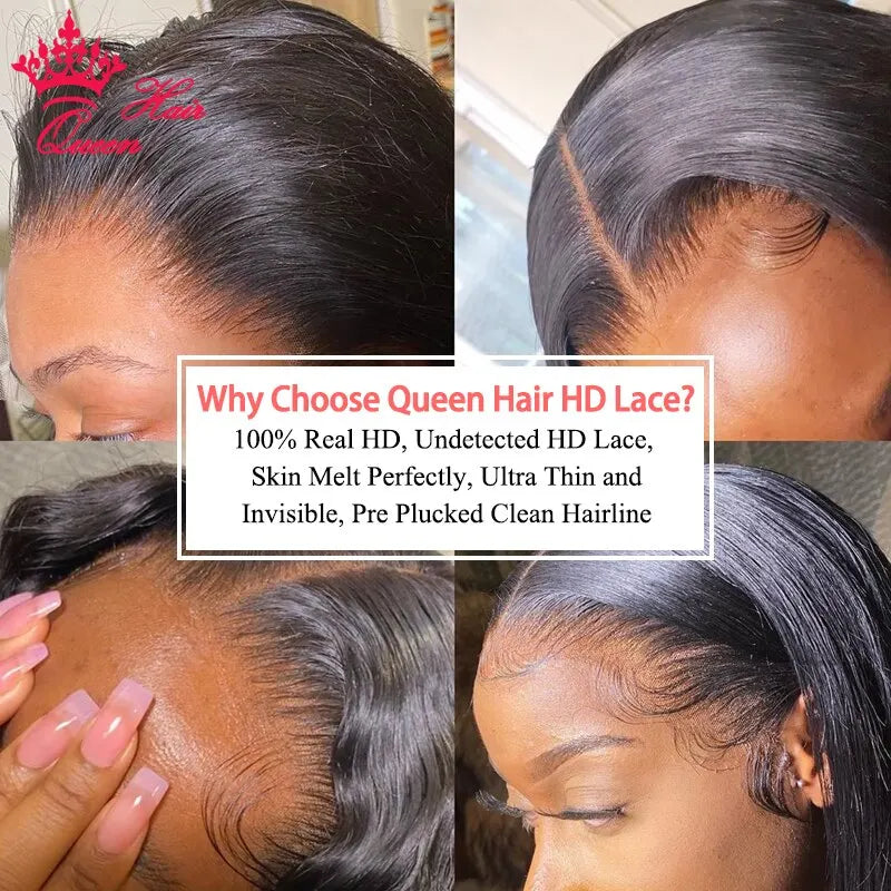 Queen Hair Real HD 13x6 13x4 FULL FRONTAL Loose Wave Wig 5x5 6x6 7x7 HD Closure Pre Plucked HD Melt Skin Lace Wig Raw Human Hair