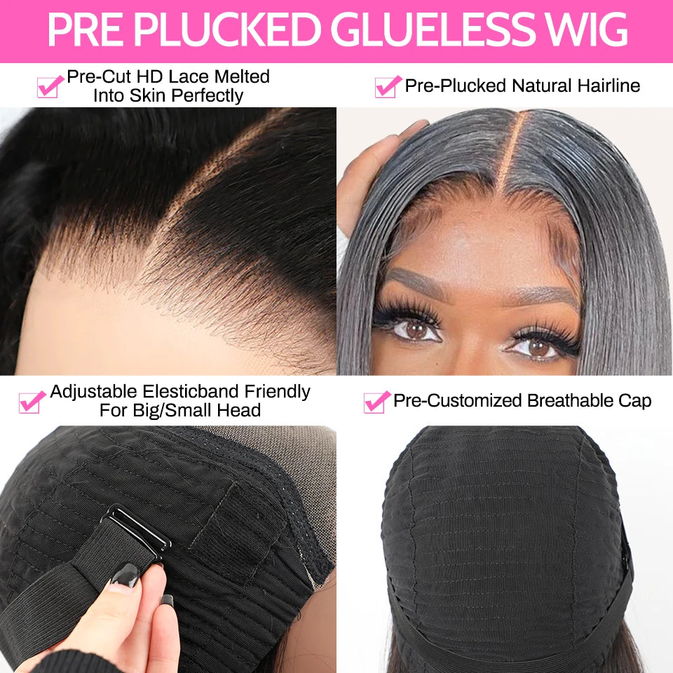 Wear Go Wig ISEE Hair Mongolian Water Wave 7x5 Glueless Preplucked Human Wigs Ready To Go Pre Cut Lace Easy Install HD Lace Wigs