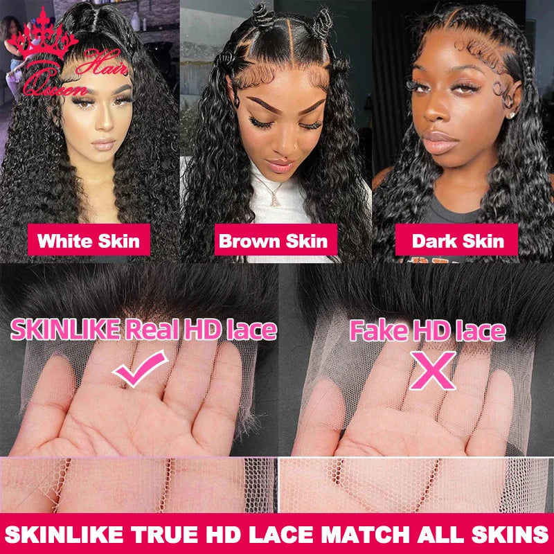 100% True HD Lace Deep Wave Wig 13x6 13x4 Lace Front Human Raw Hair Wigs Pre Plucked For Black Women Lace Wig Queen Hair Product