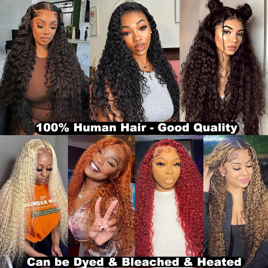 Lemoda 12A Full 13x6 Water Wave Lace Frontal Virgin Human Hair Wigs 250 Density Skinlike Real HD 13x6 Full Frontal Wig For Women