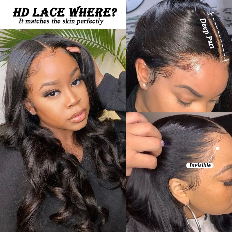 Queen Hair Body Wave True HD Lace 13x6 Lace Front Wig Brazilian Virgin Human Raw Hair For Woman Invisible Best Lace Frontal Wigs