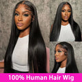 Real Full Lace Front Straight Wig HD Pre Plucked Natrual Black Lace Front Wig Transparent Lace Front Human Wig For Women