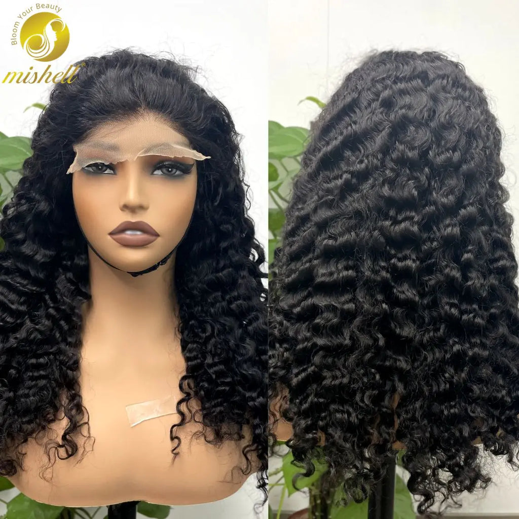 300% Density 99J# Burgundy Burmese Bouncy Curly Human Hair Wigs 5x5 Lace Closure Pixie Curly Wig for Women PrePlucked Remy Hair
