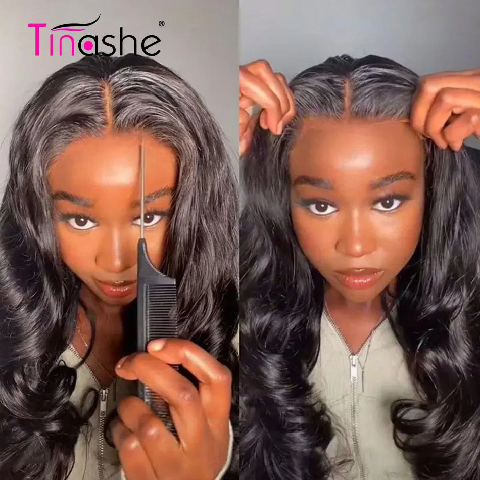Tinashe Hair Upgraded Ready To Go 6×5 HD Lace Wig Pre-Bleached Knots Body Wave Glueless Wig Put It On & Go Remy Human Hair Wigs
