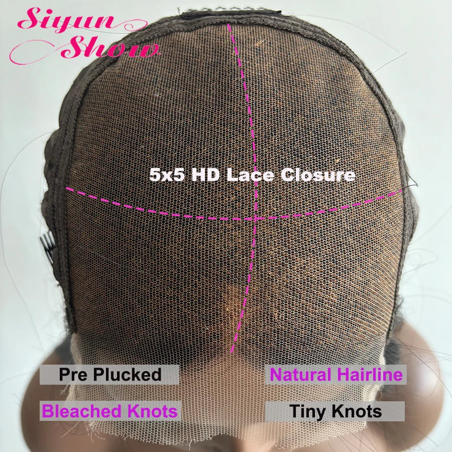Double Drawn Water Wave Frontal Wig 13X4 HD Lace Frontal Wigs Curly Human Hair Wigs Pre Plucked Real 5X5 HD Lace Closure Wig