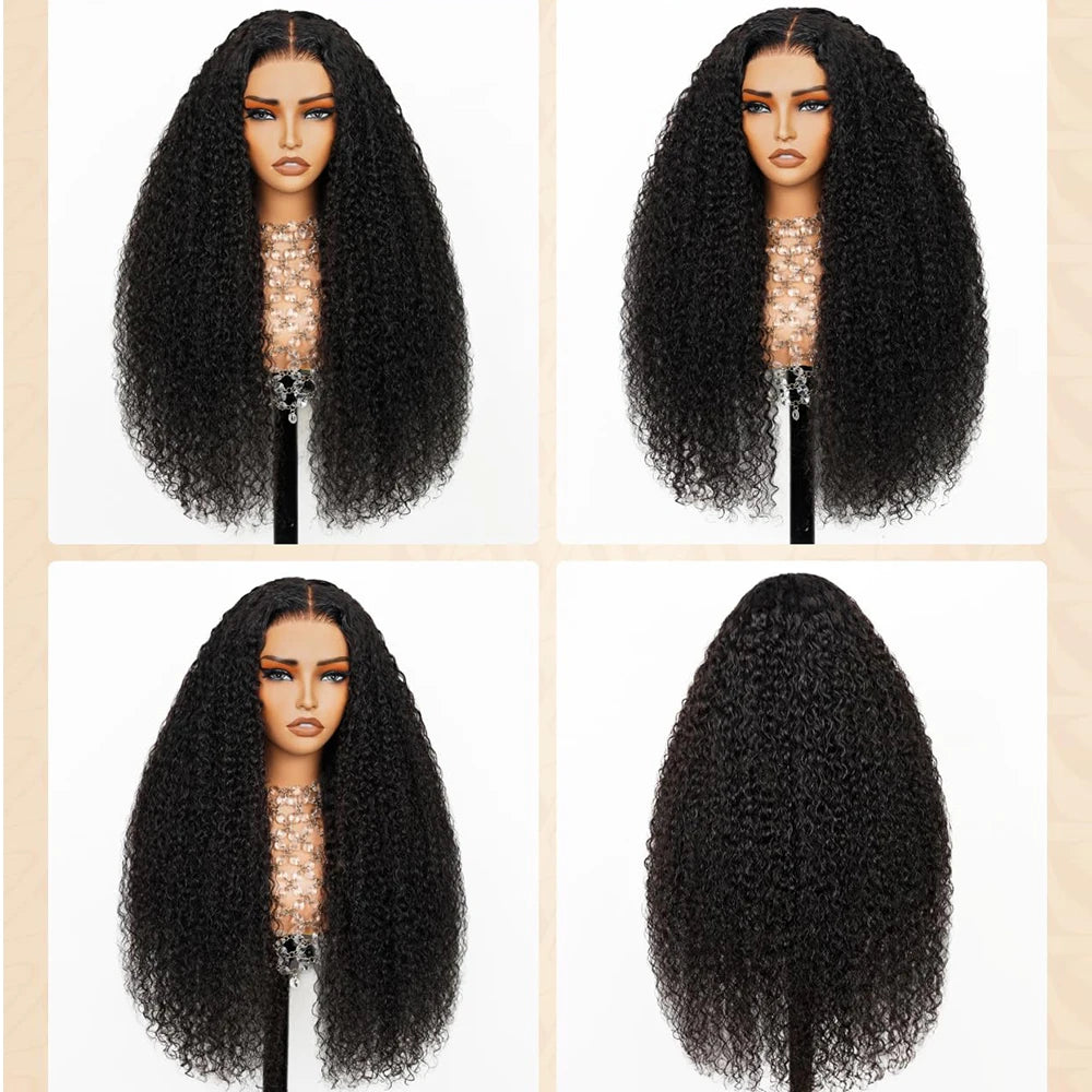 Deep Curly 13x6 HD Glueless Human Hair Wigs for Women Bye Bye Knots Pre Plucked Virgin Hair Lace Frontal Wig Natural Hairline