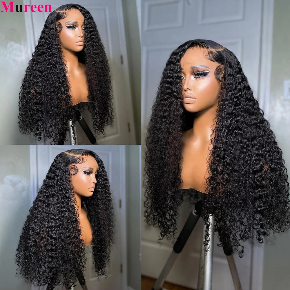 250% Density Deep Wave 13x6 Lace Front Wigs Human Hair Pre Plucked Water Wave Curly 13x4 Lace Frontal Wigs Human Hair for Women