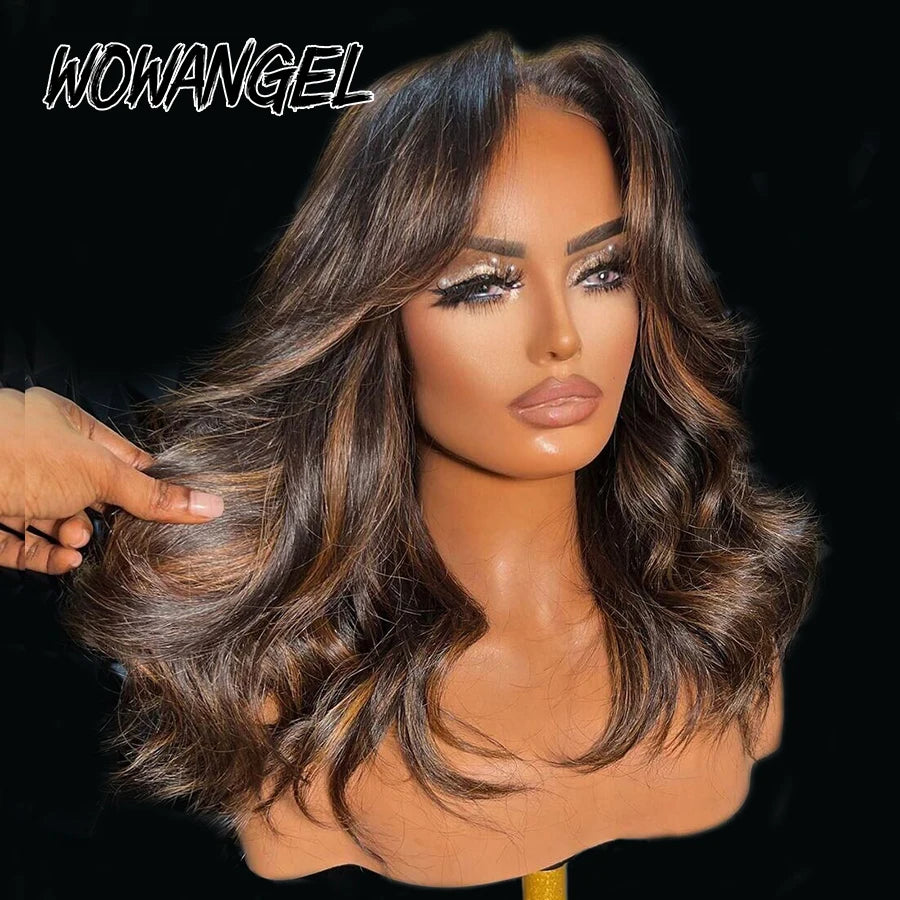 2/30 Highlight BOB Wigs 13x4 HD Lace Front Human Hair Wigs Glueless Ready to Go Wigs Body Wave 5x5 HD Lace Closure Wig Wavy Hair