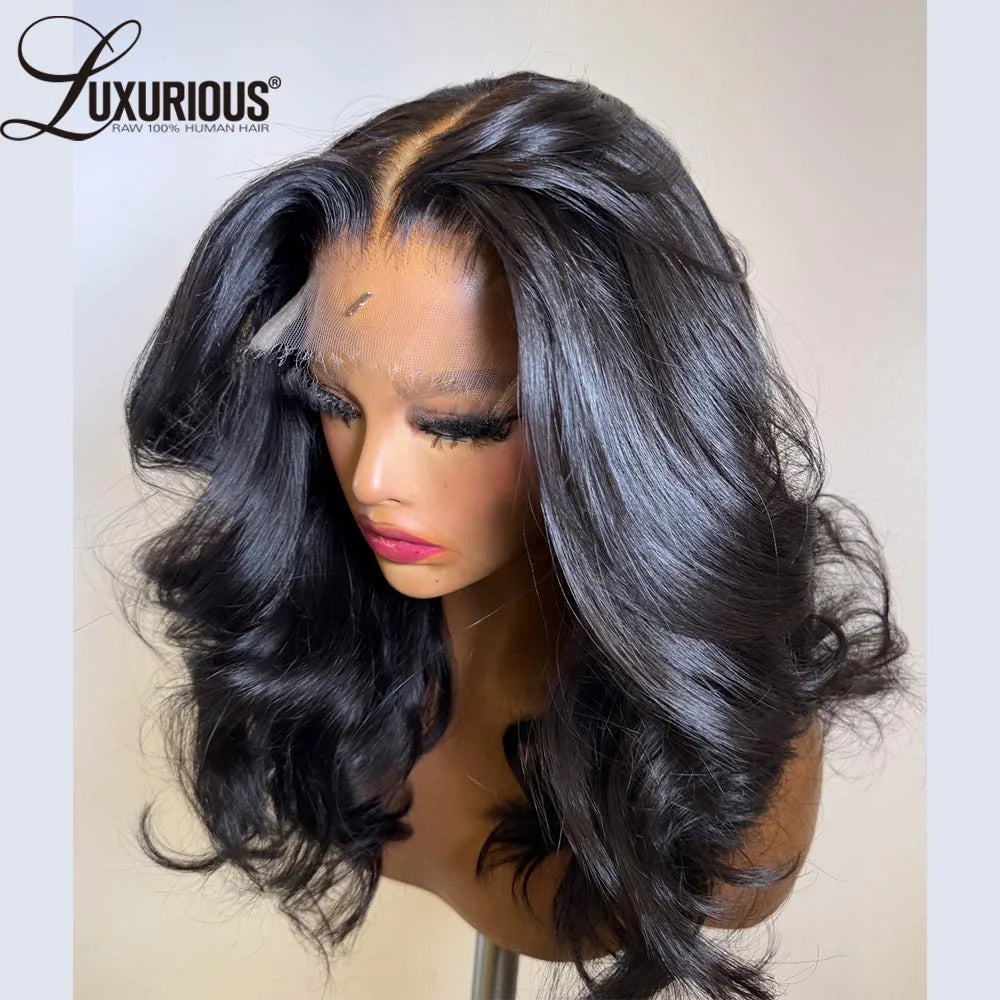 Glueless Wear And Go Ombre Brown Layered  Human Hair Wigs For Women Blow-Out Looks Wave 13x4 Lace Wig 100% Brazilian Human Hair