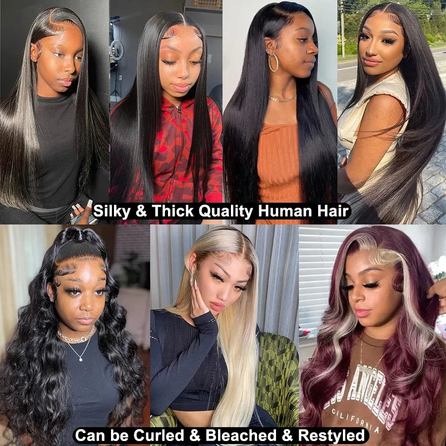 SKINLIKE Real HD Lace 13x6 Frontal Wig Straight Virgin Human Hair Invisible 0.1mm Ultra-thin HD Lace Pre Plucked 180 Density 12A