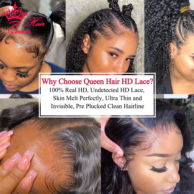 100% True HD Lace Deep Wave Wig 13x6 13x4 Lace Front Human Raw Hair Wigs Pre Plucked For Black Women Lace Wig Queen Hair Product